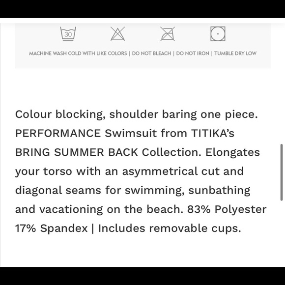 NWT Titika Mono swimsuit one piece shoulder - Picture 4 of 8